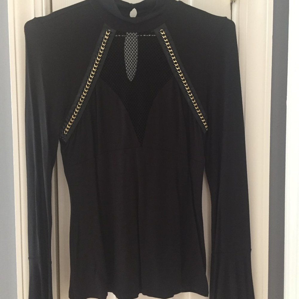 Black Chain Detail Top